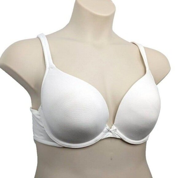 Lane Bryant Cacique Cotton Boost Plunge Bra Size 46C White - Picture 2 of 10